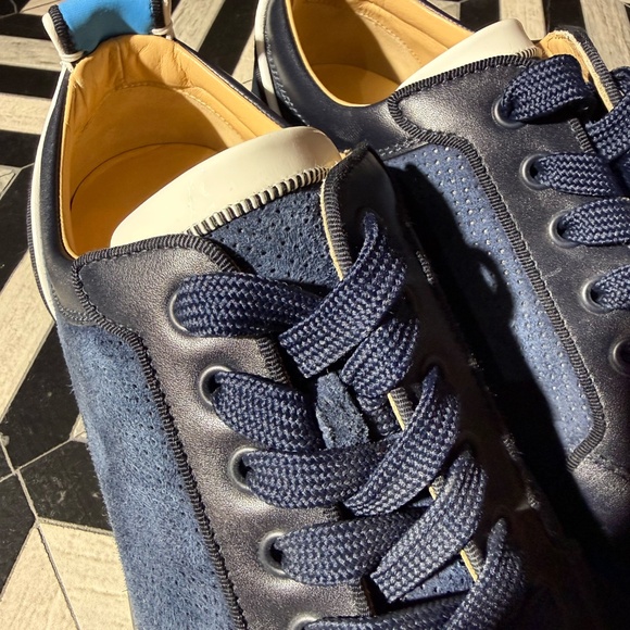 Authentic Louboutin Fun Louis Junior Spikes Navy Suede Sneakers 8.5 - Picture 8 of 11